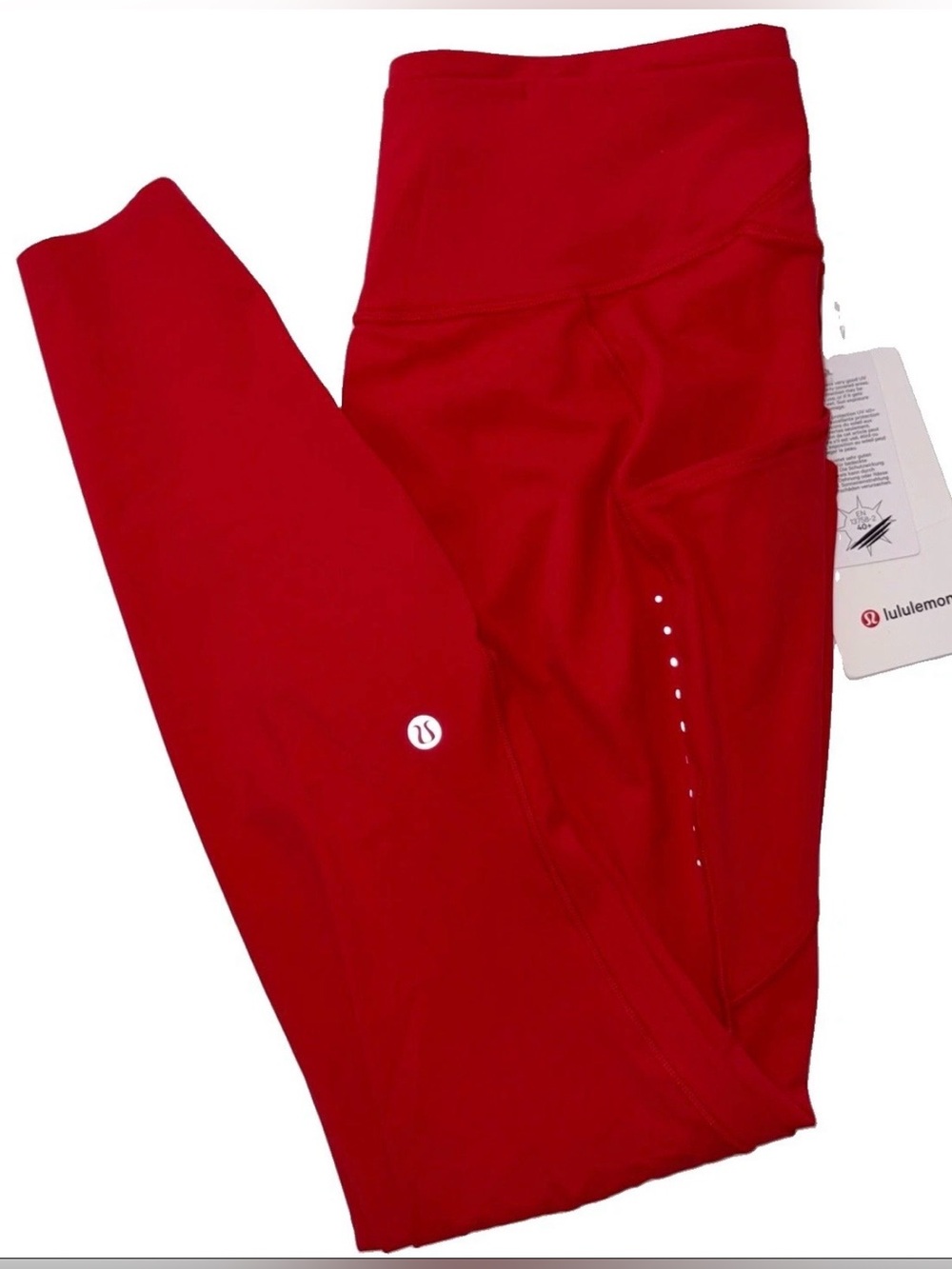 NWT LULULEMON SZE 10 FAST & FREE HI RISE 28”L TIGHT*POCKETS AUTHENTIC OXFORD RED
